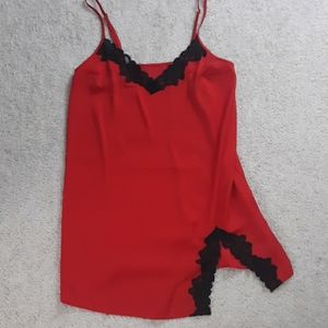 Never worn, silk red night gown